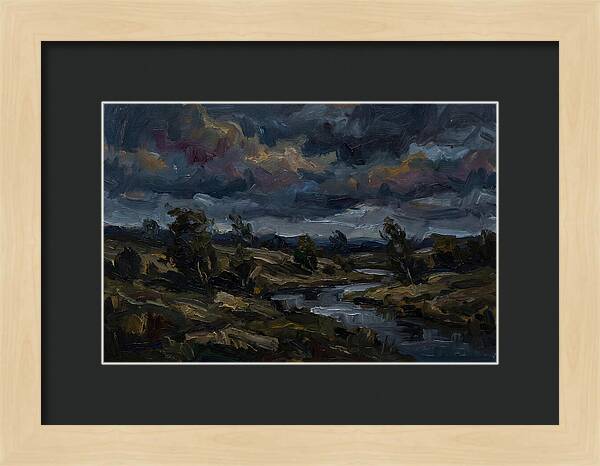 Dark Sky Over Serene Landscape