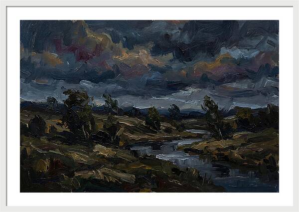 Dark Sky Over Serene Landscape