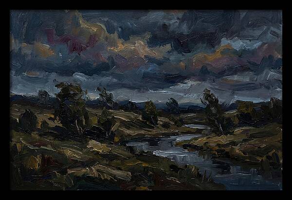 Dark Sky Over Serene Landscape