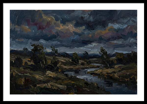 Dark Sky Over Serene Landscape