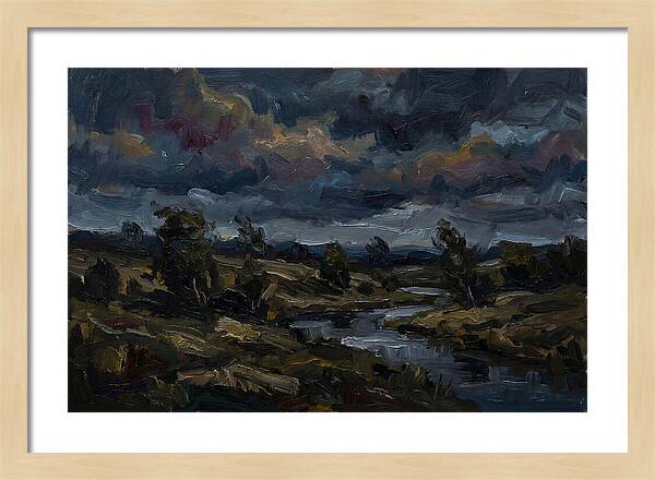 Dark Sky Over Serene Landscape