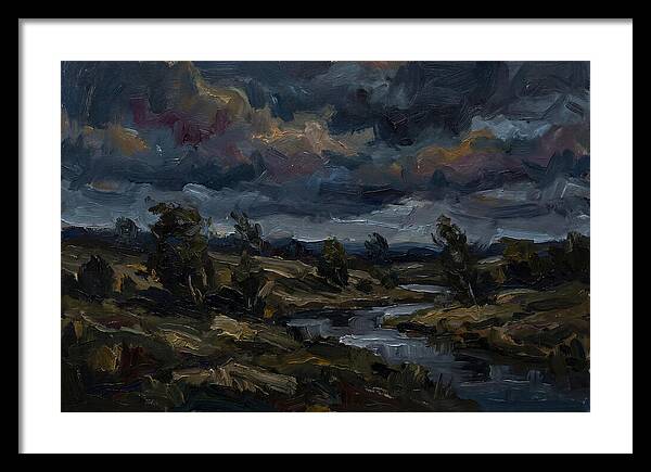 Dark Sky Over Serene Landscape