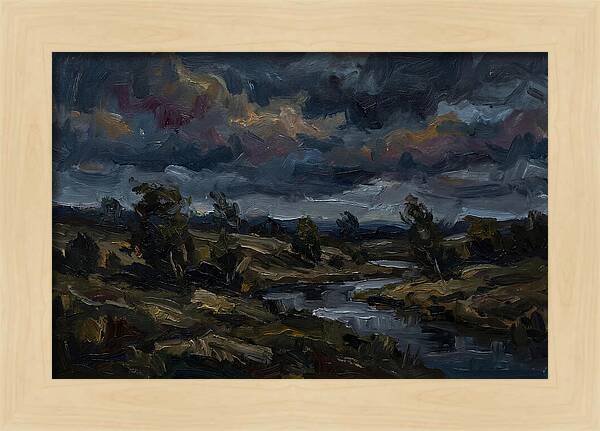 Dark Sky Over Serene Landscape