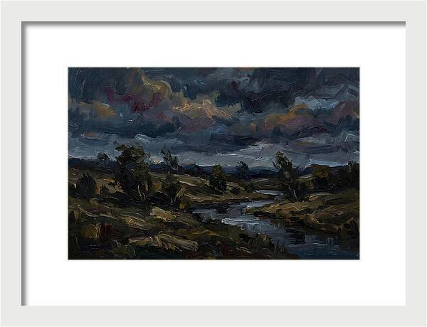 Dark Sky Over Serene Landscape
