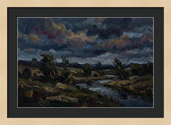 Dark Sky Over Serene Landscape