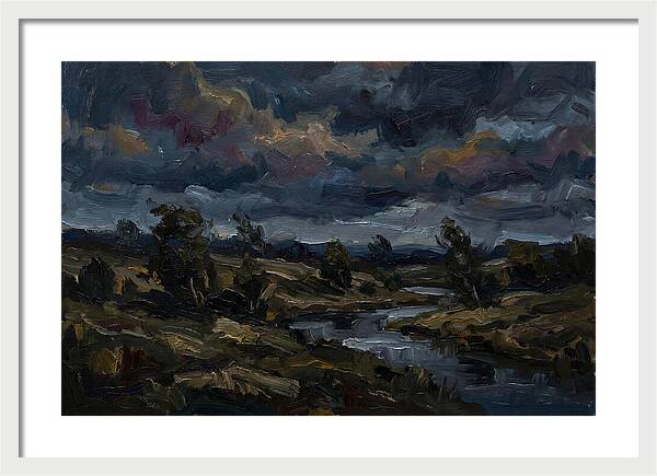 Dark Sky Over Serene Landscape