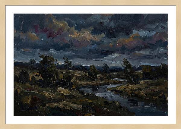 Dark Sky Over Serene Landscape