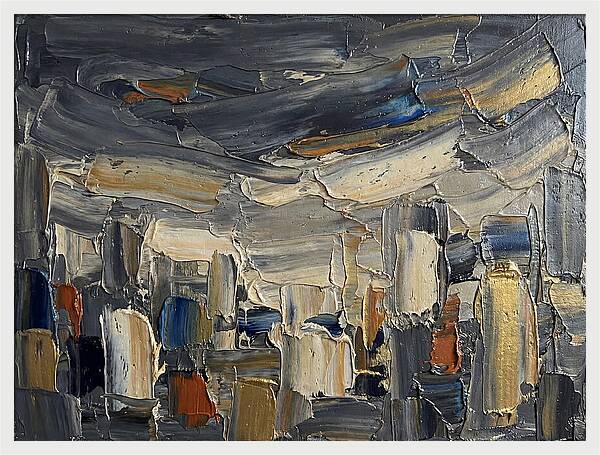 Dark Sky Over Urban Landscape