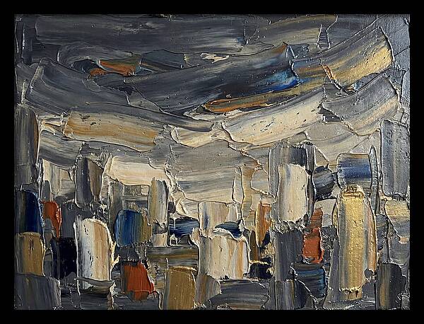 Dark Sky Over Urban Landscape