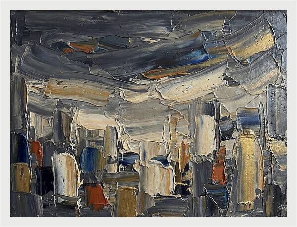 Dark Sky Over Urban Landscape