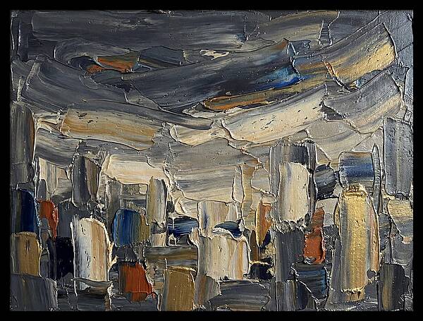 Dark Sky Over Urban Landscape