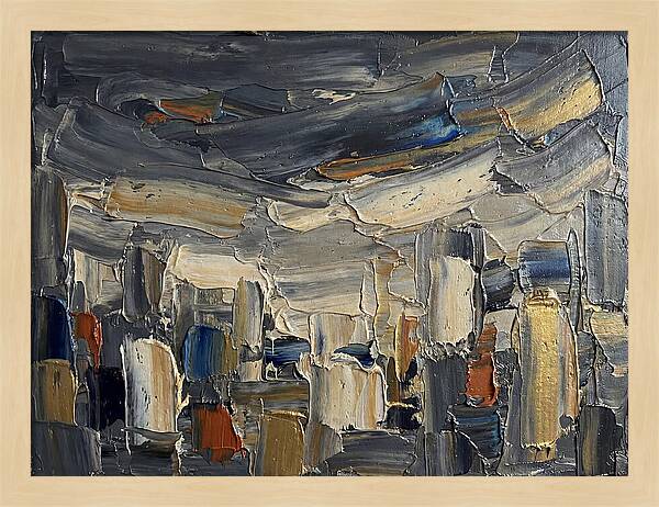 Dark Sky Over Urban Landscape