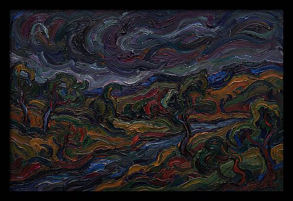 Dark Sky Over Vibrant Landscape