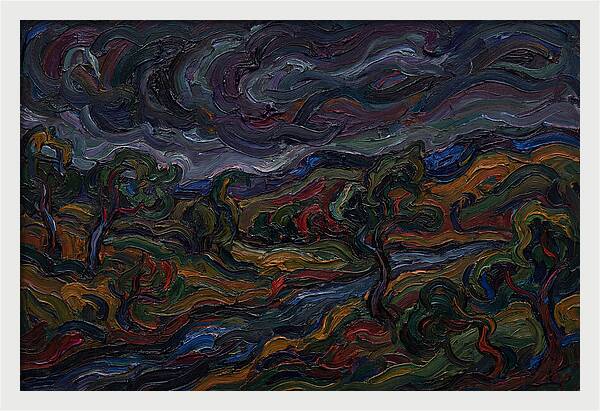 Dark Sky Over Vibrant Landscape