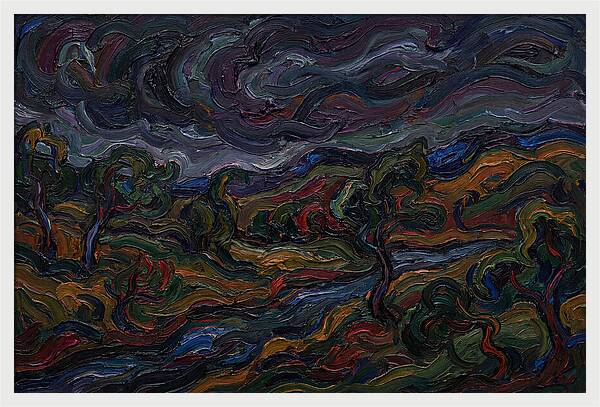 Dark Sky Over Vibrant Landscape