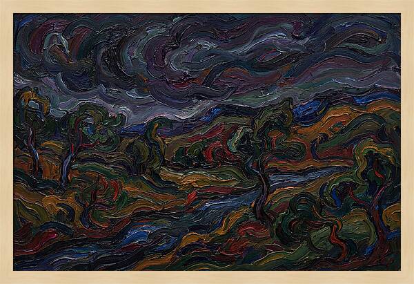 Dark Sky Over Vibrant Landscape