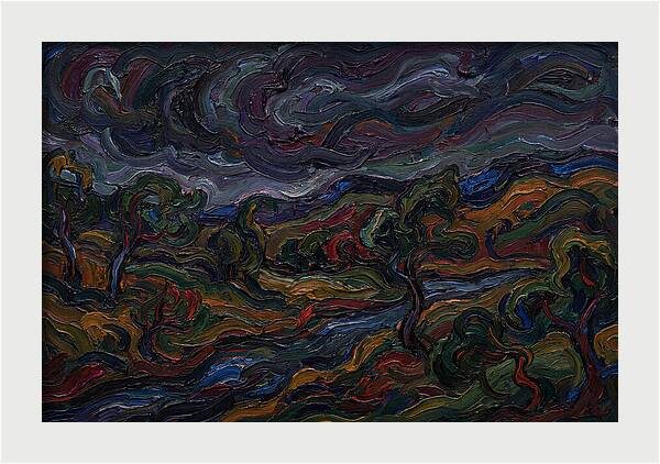 Dark Sky Over Vibrant Landscape