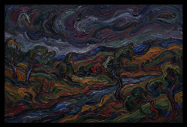Dark Sky Over Vibrant Landscape