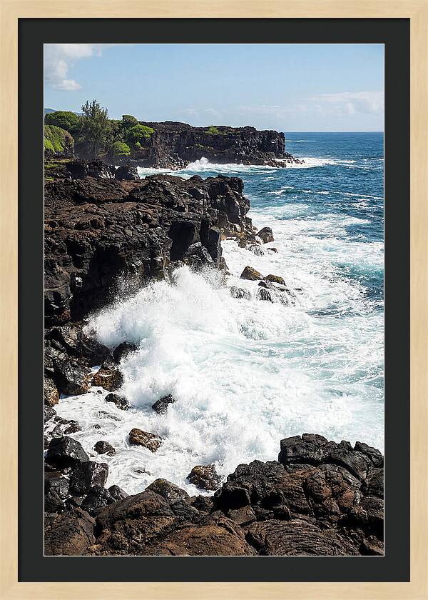 Dark Volcanic Coastline Serenity