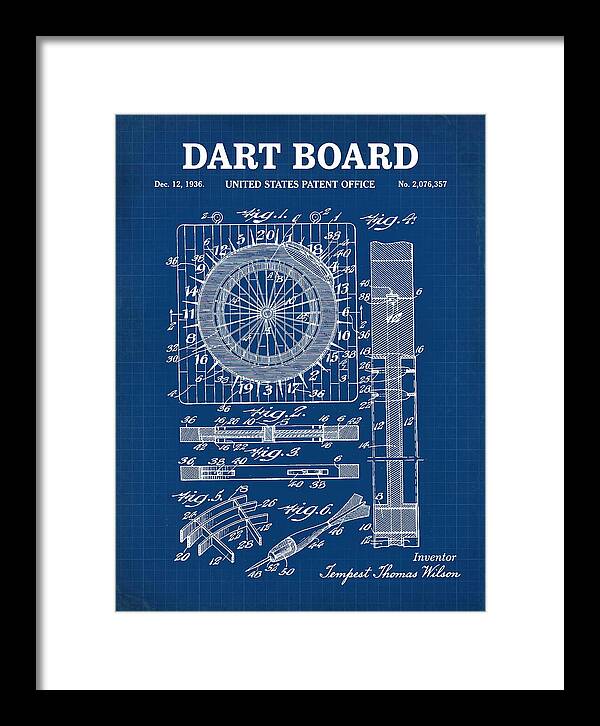 Dart Board Blueprint Patent Us2076357a