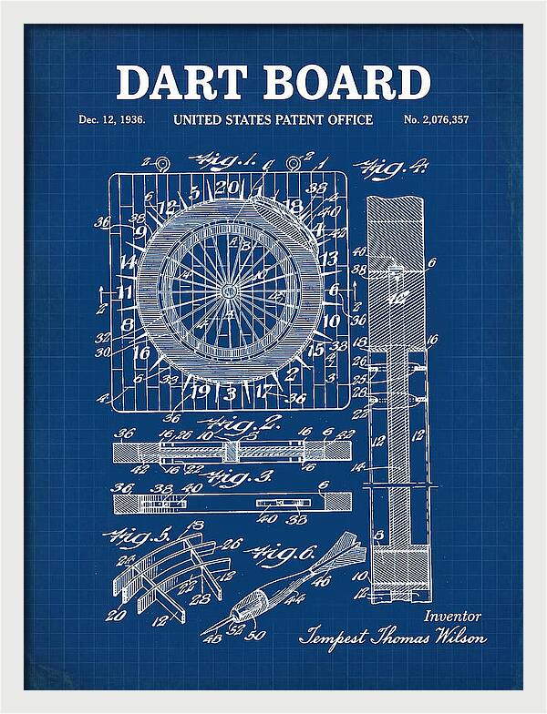 Dart Board Blueprint Patent Us2076357a
