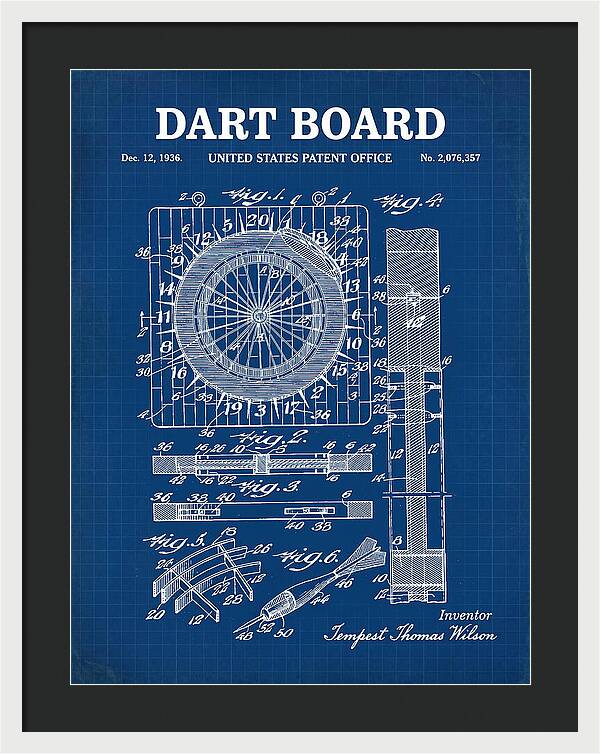 Dart Board Blueprint Patent Us2076357a