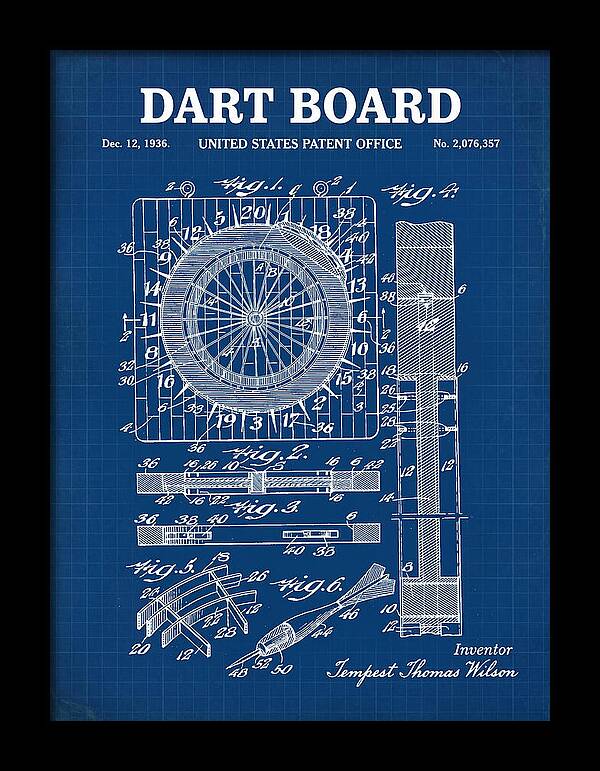 Dart Board Blueprint Patent Us2076357a