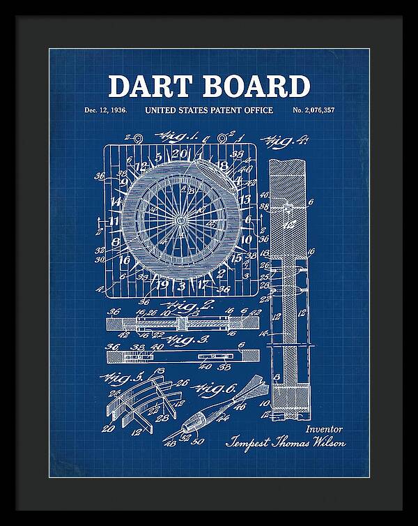 Dart Board Blueprint Patent Us2076357a