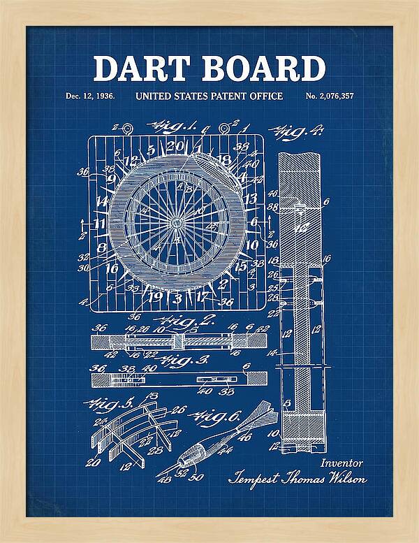Dart Board Blueprint Patent Us2076357a