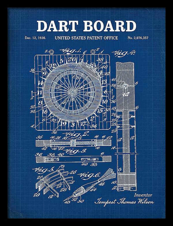 Dart Board Blueprint Patent Us2076357a