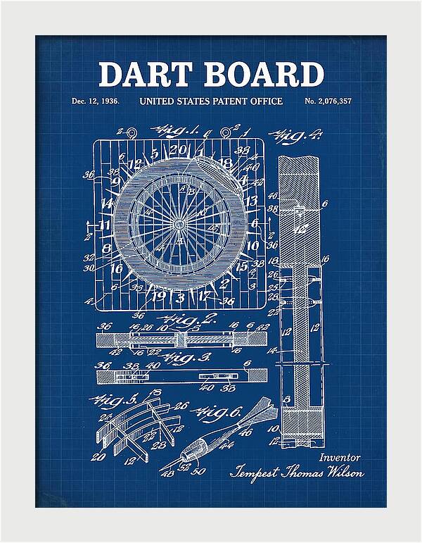 Dart Board Blueprint Patent Us2076357a