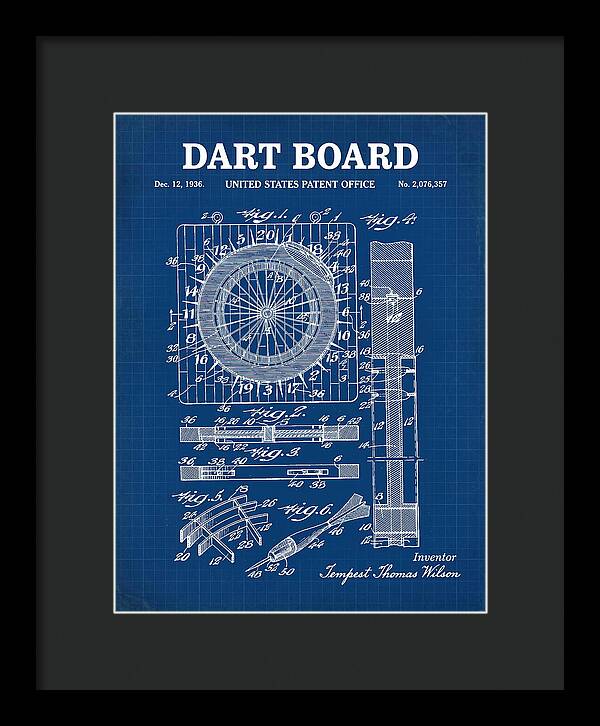 Dart Board Blueprint Patent Us2076357a