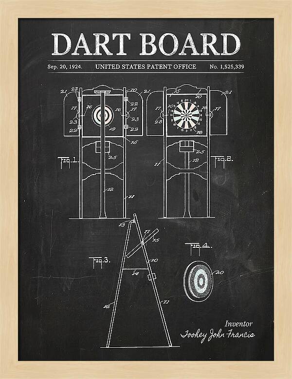 Dart Board Chalkboard Patent Us1525339a