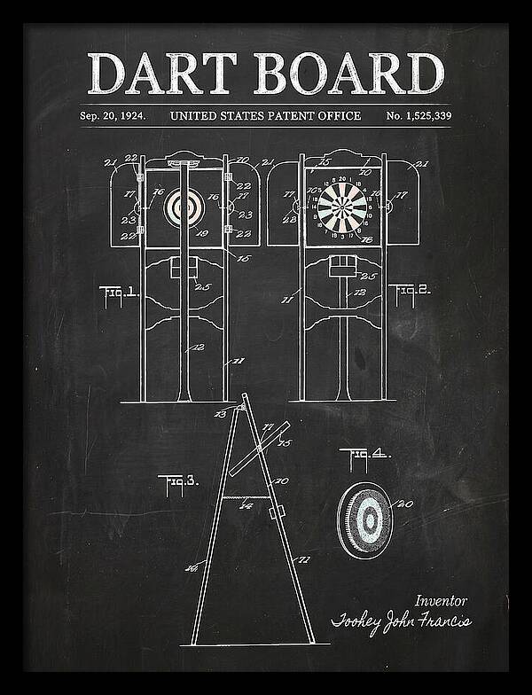 Dart Board Chalkboard Patent Us1525339a