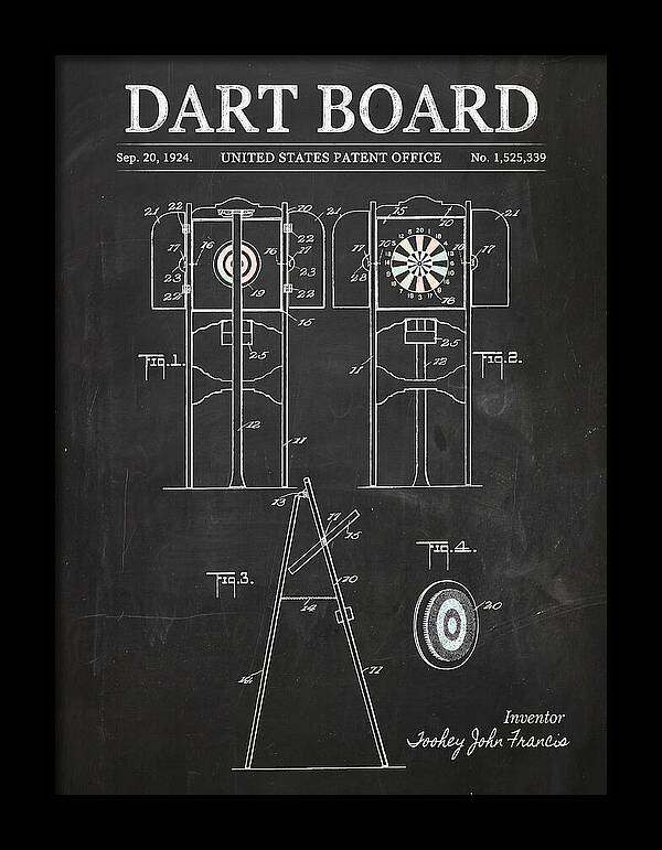 Dart Board Chalkboard Patent Us1525339a