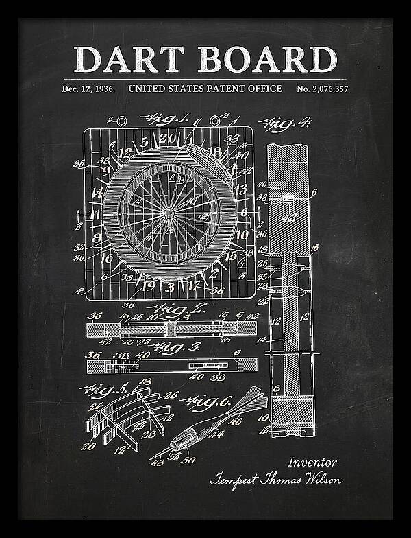 Dart Board Chalkboard Patent Us2076357a