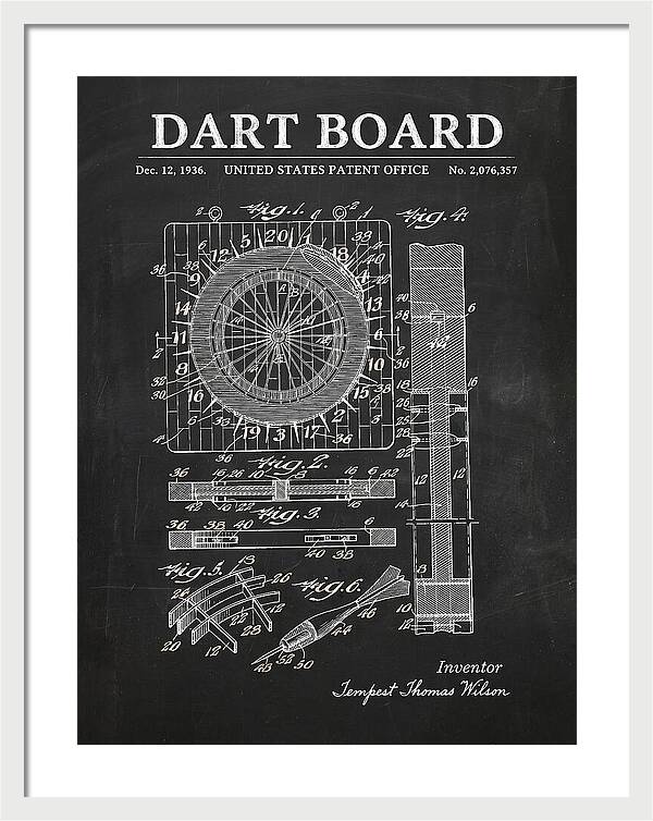 Dart Board Chalkboard Patent Us2076357a