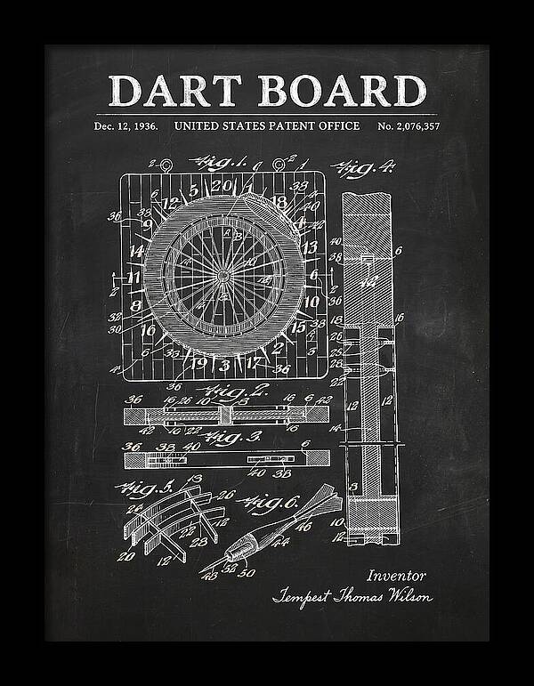 Dart Board Chalkboard Patent Us2076357a