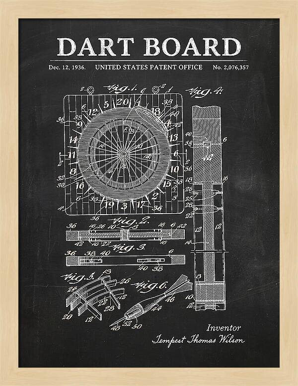 Dart Board Chalkboard Patent Us2076357a