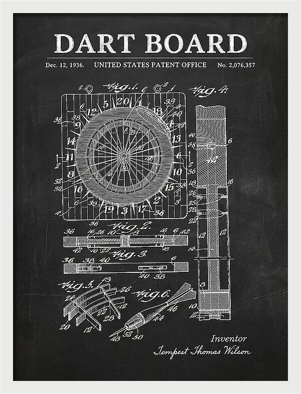 Dart Board Chalkboard Patent Us2076357a