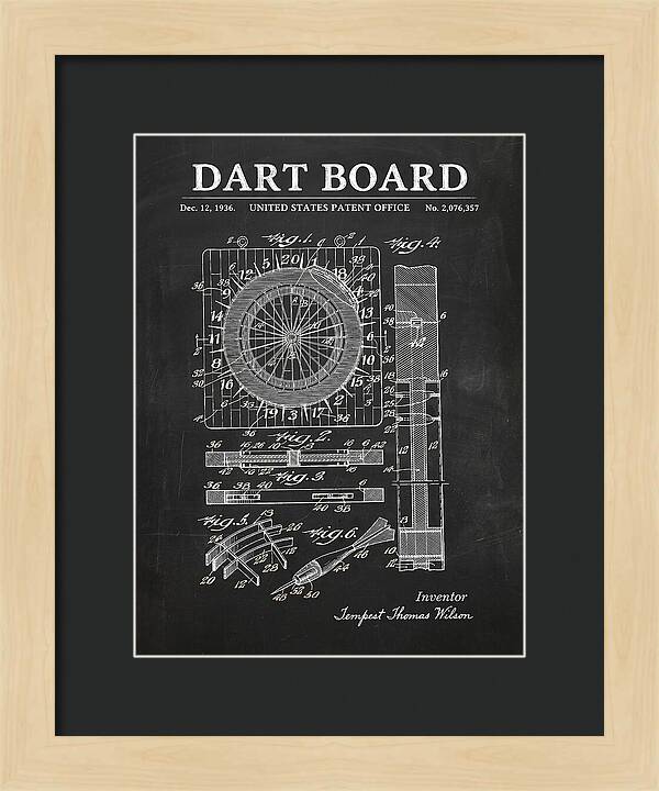 Dart Board Chalkboard Patent Us2076357a