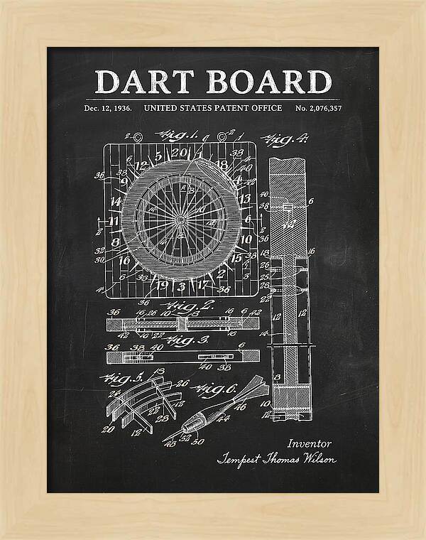 Dart Board Chalkboard Patent Us2076357a