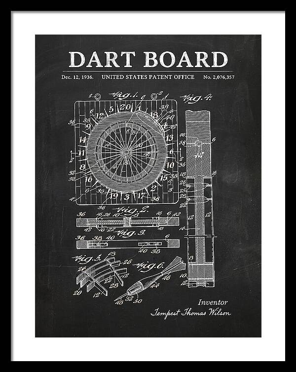 Dart Board Chalkboard Patent Us2076357a