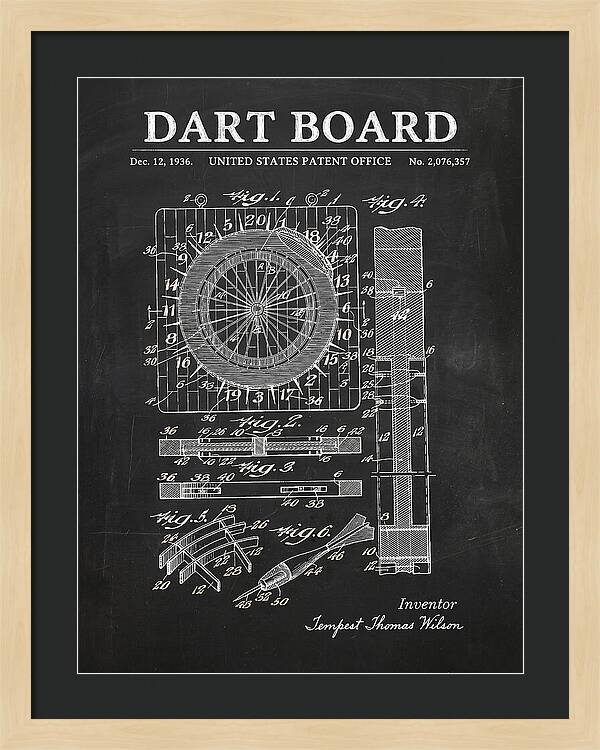 Dart Board Chalkboard Patent Us2076357a