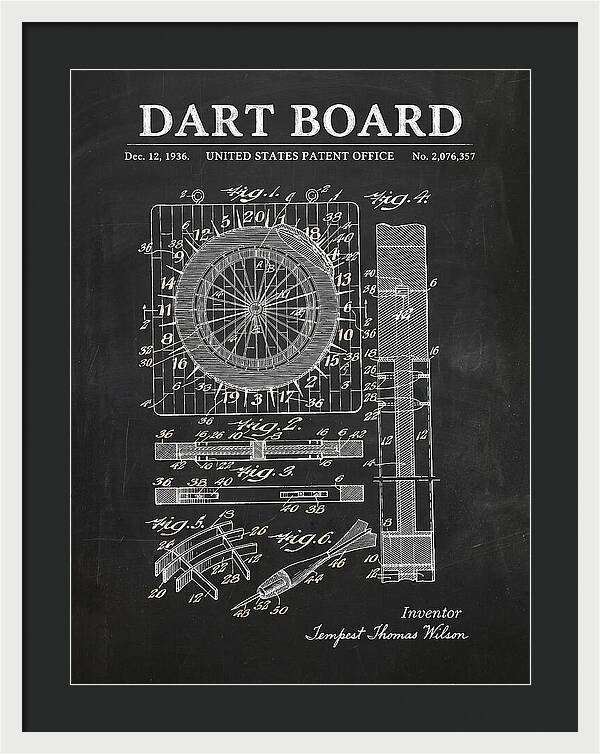 Dart Board Chalkboard Patent Us2076357a