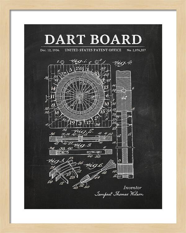 Dart Board Chalkboard Patent Us2076357a