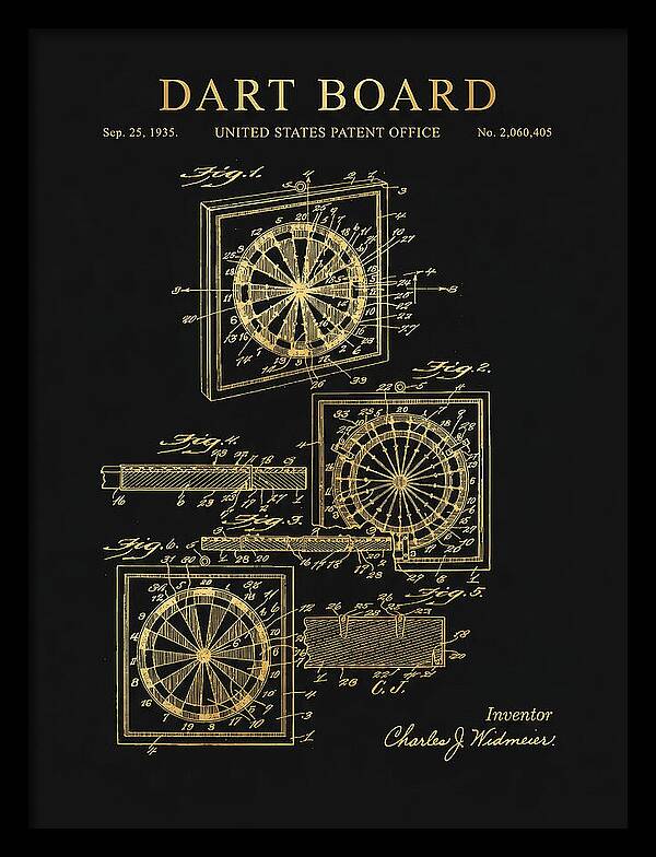 Dart Board Gold Patent Us2060405a