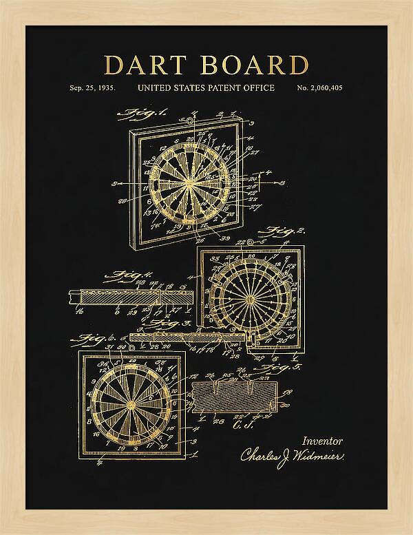 Dart Board Gold Patent Us2060405a