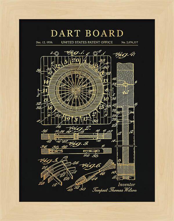 Dart Board Gold Patent Us2076357a