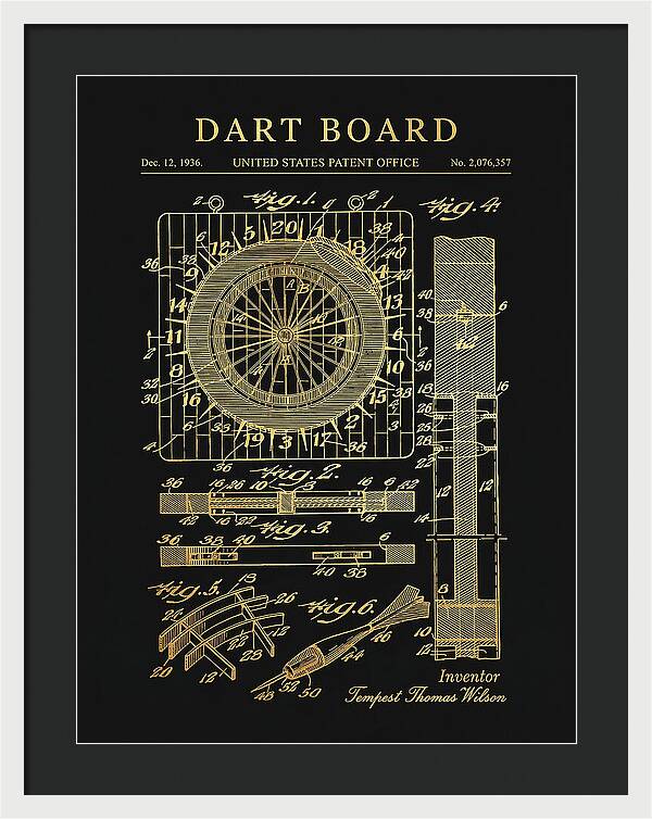 Dart Board Gold Patent Us2076357a